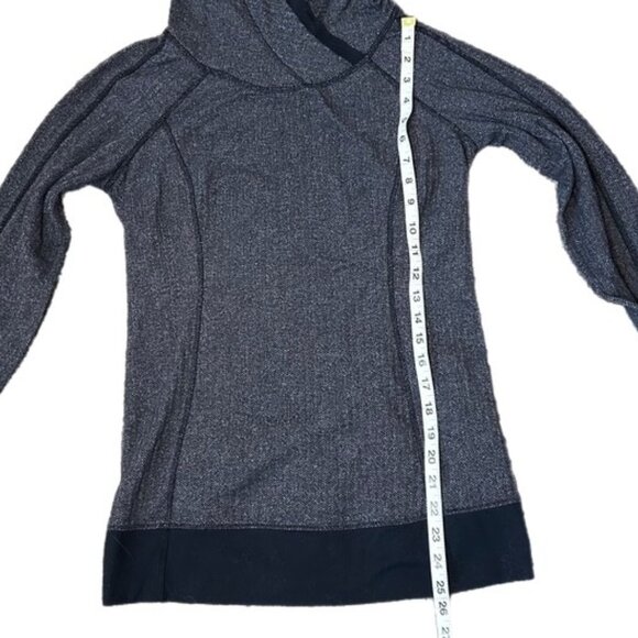 Lululemon Think Fast Hoodie Heathered Herringbone Pullover Black/Black Size 6 - Picture 10 of 12